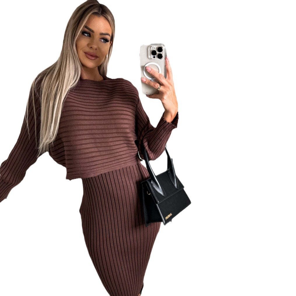 🔥Heißer Verkauf 58% Rabatt🔥Set aus Strickpullover und Cami-Kleid