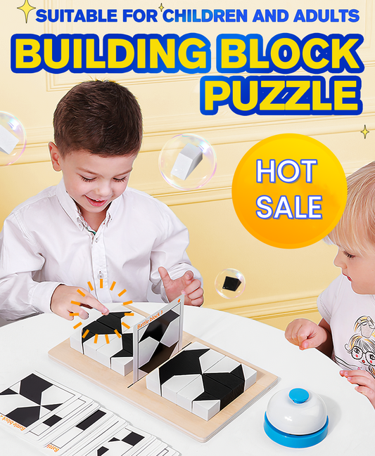 🎁Zeitlich begrenztes Angebot！🎅Kreatives schwarz-weißes Blockpuzzle-Set für Kinder