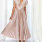 🔥 Zeitlich begrenzter 55% Rabatt💃 Drapiertes Faltenrockkleid mit V-Ausschnitt