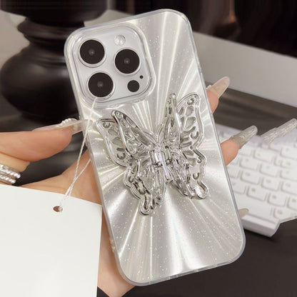 🔥50% RABATT🎀 Butterfly Stand Metallic Gray Handyhülle für iPhone11/12/13/14/15