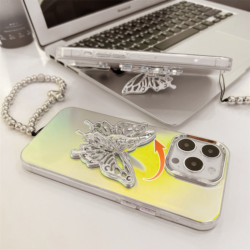 🔥50% RABATT🎀 Butterfly Stand Metallic Gray Handyhülle für iPhone11/12/13/14/15