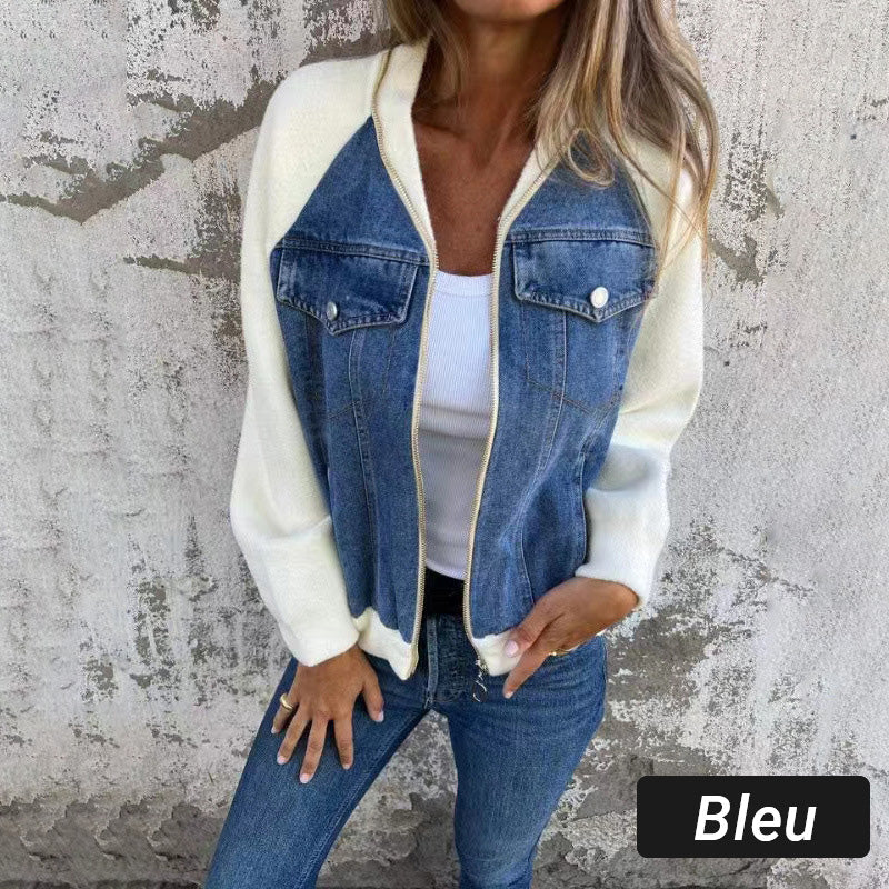 🔥Neue Mode Frauen kreative Denim Spleißen Jacke