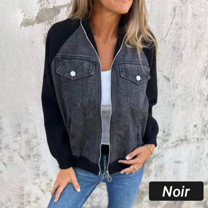 🔥Neue Mode Frauen kreative Denim Spleißen Jacke