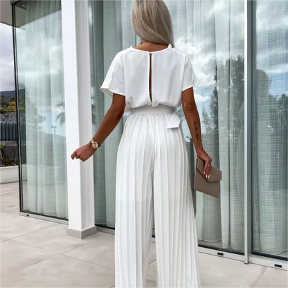 🔥50% Rabatt🔥Unifarbener Jumpsuit mit hoher Taille und gefaltetem Bein