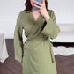 🔥Heißer Verkauf🔥(50% Rabatt) 🍀Elegant Classic Wrap V-Neck Tie Waist Dress