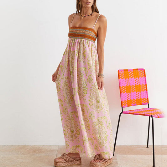 💥Sommerschlussverkauf - 50% Rabatt🌷Lässiges Print-Maxi-Kleid mit verstellbaren Trägern für Frauen