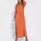 💥50% RABATT💕Solides Kleid mit V-Ausschnitt und 3/4-Ärmeln und Schlitzen