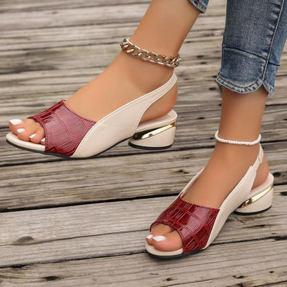 🔥50% RABATT👠Women's Peep Toe Low Block Heel Sandals