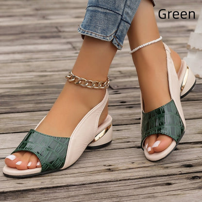 🔥50% RABATT👠Women's Peep Toe Low Block Heel Sandals