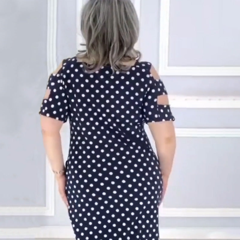 🥰50% RABATT🥰Women's Polka Dot Off Shoulder Kleid