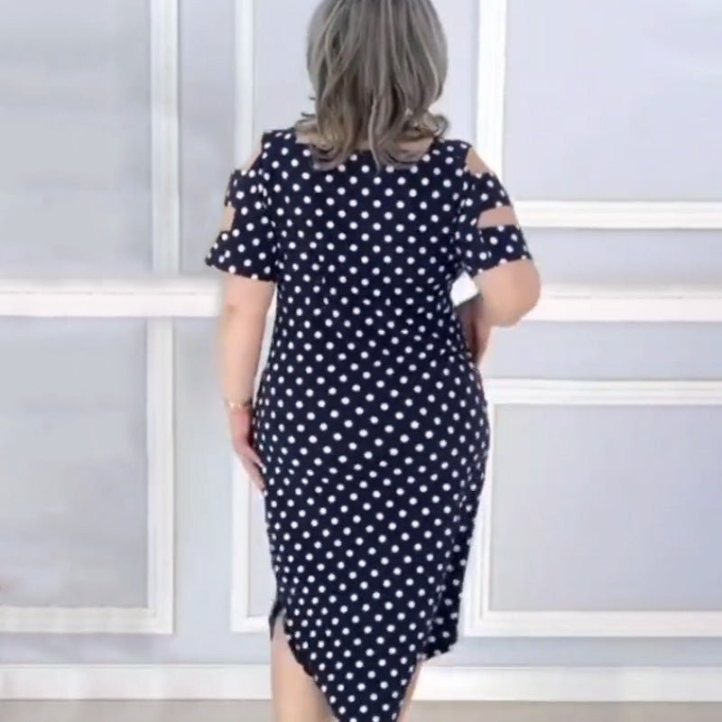 🥰50% RABATT🥰Women's Polka Dot Off Shoulder Kleid