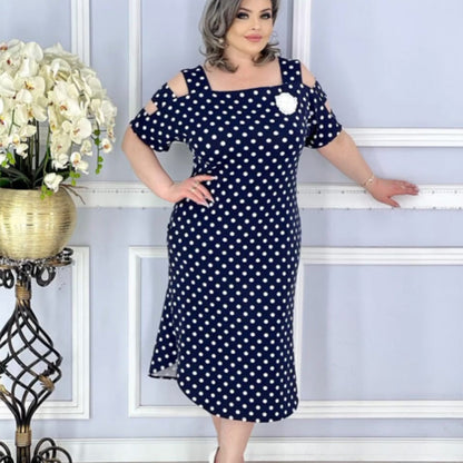 🥰50% RABATT🥰Women's Polka Dot Off Shoulder Kleid