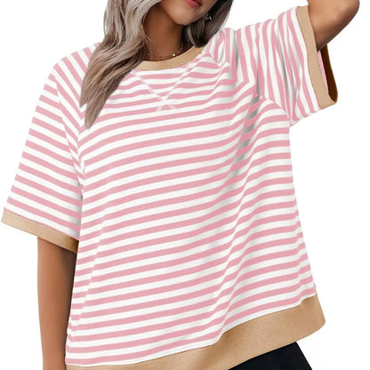 🥰50% RABATT：Übergroße gestreifte T-Shirts für Damen