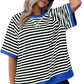 🥰50% RABATT：Übergroße gestreifte T-Shirts für Damen