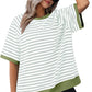 🥰50% RABATT：Übergroße gestreifte T-Shirts für Damen