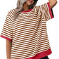 🥰50% RABATT：Übergroße gestreifte T-Shirts für Damen