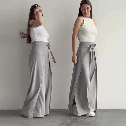 Women's Tie Knot Wide Leg Pants