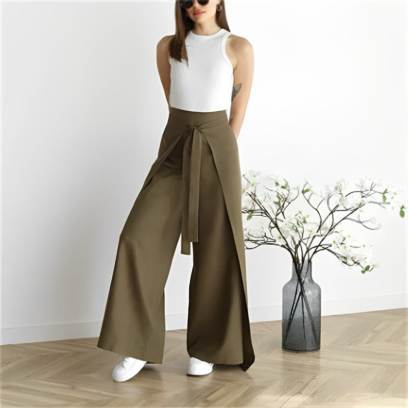 Women's Tie Knot Wide Leg Pants