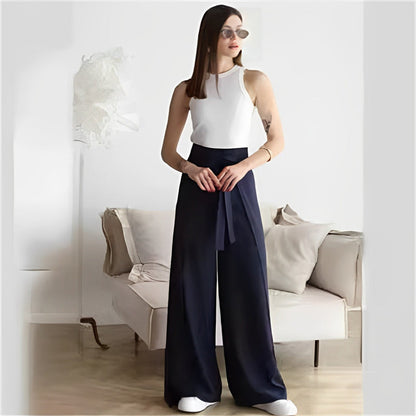 Women's Tie Knot Wide Leg Pants