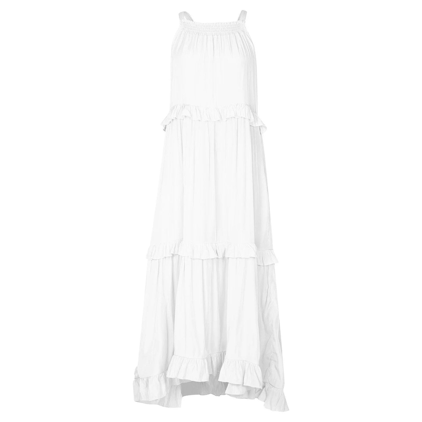 💥50% RABATT💃Sommer Casual Ärmellos Riemchen Rückenfrei Volants Kleid