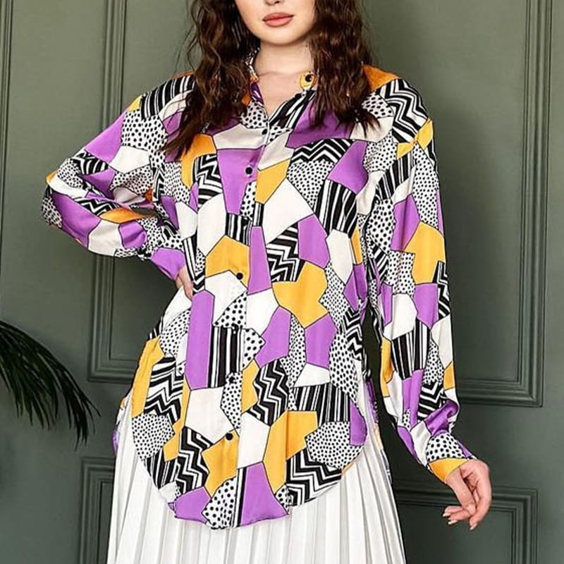 Muslim Style Print Shirt und Faltenrock Set