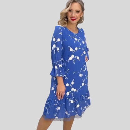 🔥50% RABATT👗Sommerliches bedrucktes Blumenkleid für Damen mit Rüschensaum