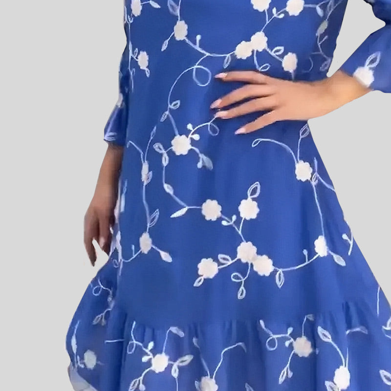 🔥50% RABATT👗Sommerliches bedrucktes Blumenkleid für Damen mit Rüschensaum