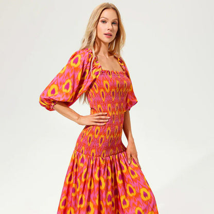 💥kostenloser Versand für begrenzte Zeit💃Sweet Vibrant Kleid mit Puffärmeln für Frauen