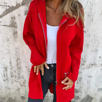 🍂Frühherbst-Specials 58% RABATT🥰Lässige Mode Langärmliges Kapuzen-Sweatshirt Jacke mit Reißverschluss