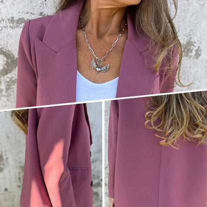 💥Frühherbst-Specials 66 % RABATT 💕Modischer einfarbiger Langarm-Blazer