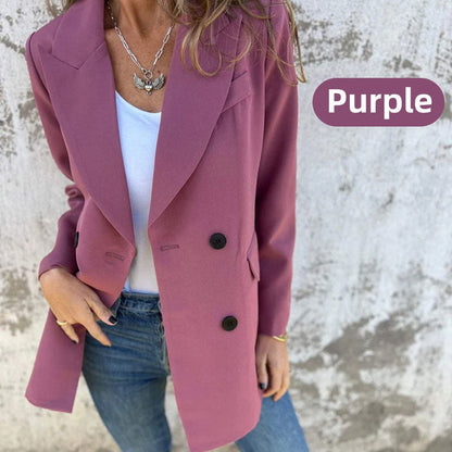 💥Frühherbst-Specials 66 % RABATT 💕Modischer einfarbiger Langarm-Blazer