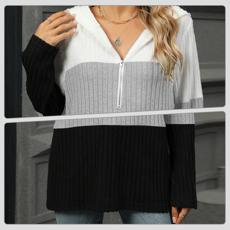 🎁Heißer Verkauf 66 % RABATT⏳Kapuzenpullover mit Farbblockdesign für Damen