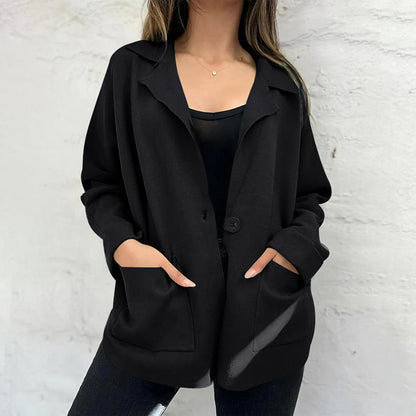 🍂Frühherbst-Specials 58% RABATT🥰Damen Strickjacke mit offener Knopfleiste und Taschen