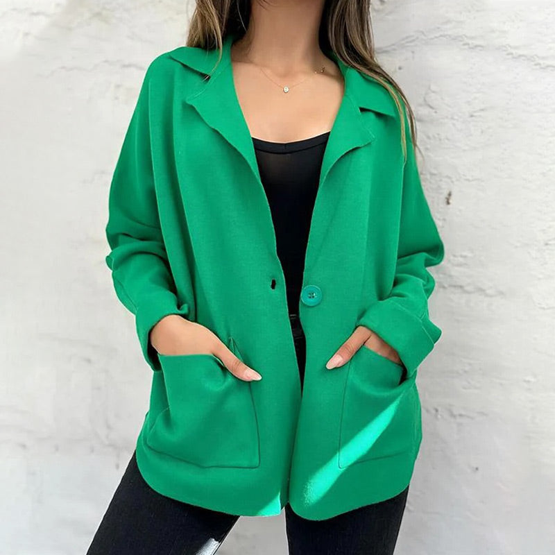 🍂Frühherbst-Specials 58% RABATT🥰Damen Strickjacke mit offener Knopfleiste und Taschen