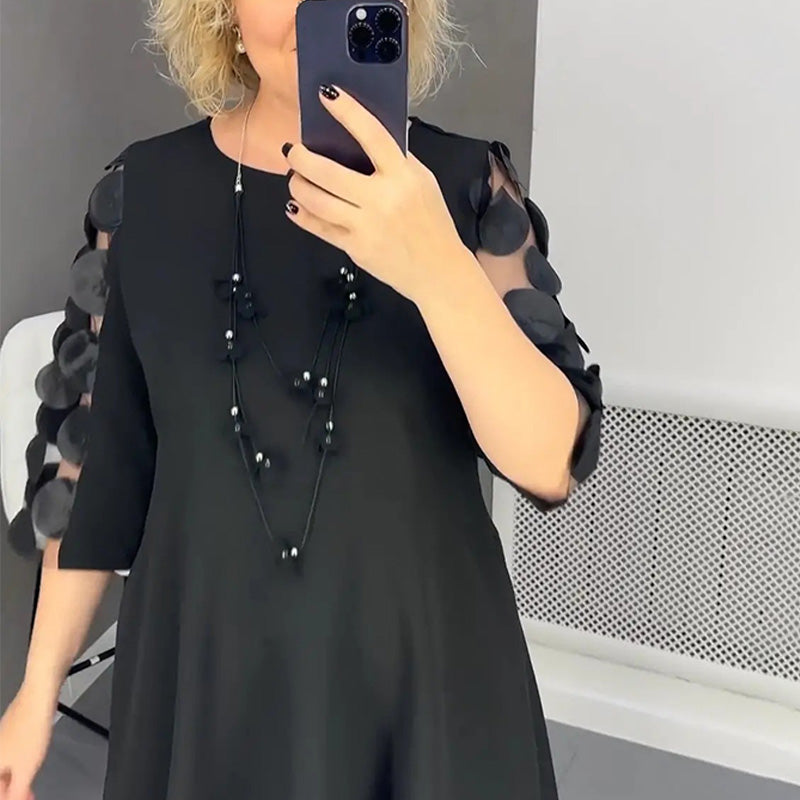 🔥Verkaufsschlager 50% RABATT🥰Ausgestelltes Kleid in Übergröße mit Punktedekor