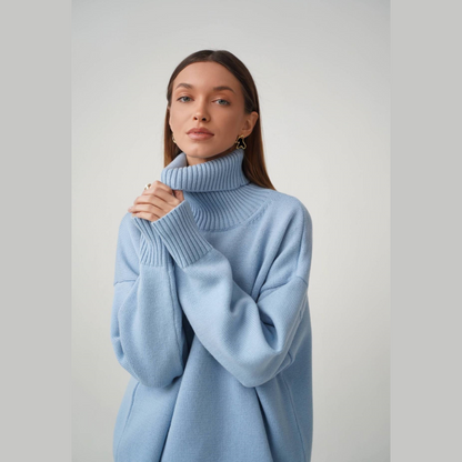 Women's Casual Solid Color Turtleneck Sweater