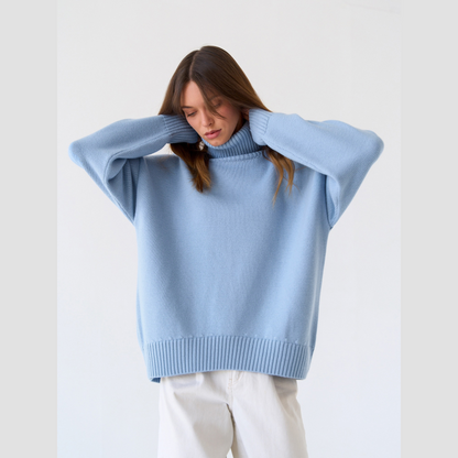 Women's Casual Solid Color Turtleneck Sweater