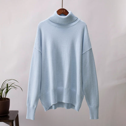 Women's Casual Solid Color Turtleneck Sweater