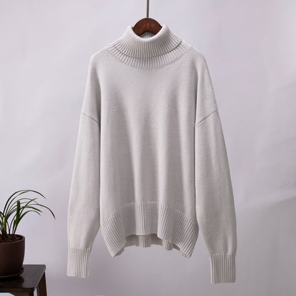 Women's Casual Solid Color Turtleneck Sweater