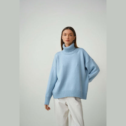 Women's Casual Solid Color Turtleneck Sweater