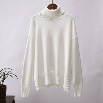 Women's Casual Solid Color Turtleneck Sweater