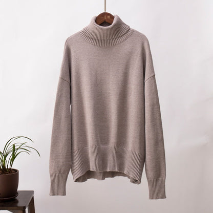 Women's Casual Solid Color Turtleneck Sweater