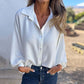 🔥Verkaufsschlager 52% RABATT 💕Elegantes einfarbiges Button-Up-Hemd für Damen