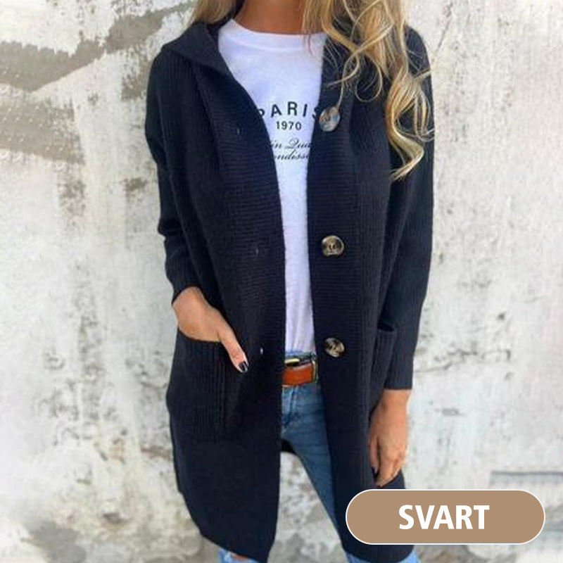 🥳Heißer Verkauf 50% Rabatt🌸Knopfstrickjacke mit Kapuze für Frauen