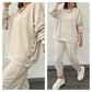 🥰Verkaufsschlager 50% RABATT💕Trendy einfarbiges zweiteiliges Set aus Oberteil und Hose für Damen