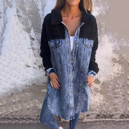 🍂 Herbst-Specials 🍂 Denim Long Shirt Jacke für Frauen