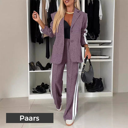 🥳Herbst-Specials🥰Zweiteiliges Freizeit-Blazer- und Trainingshosen-Set für Damen