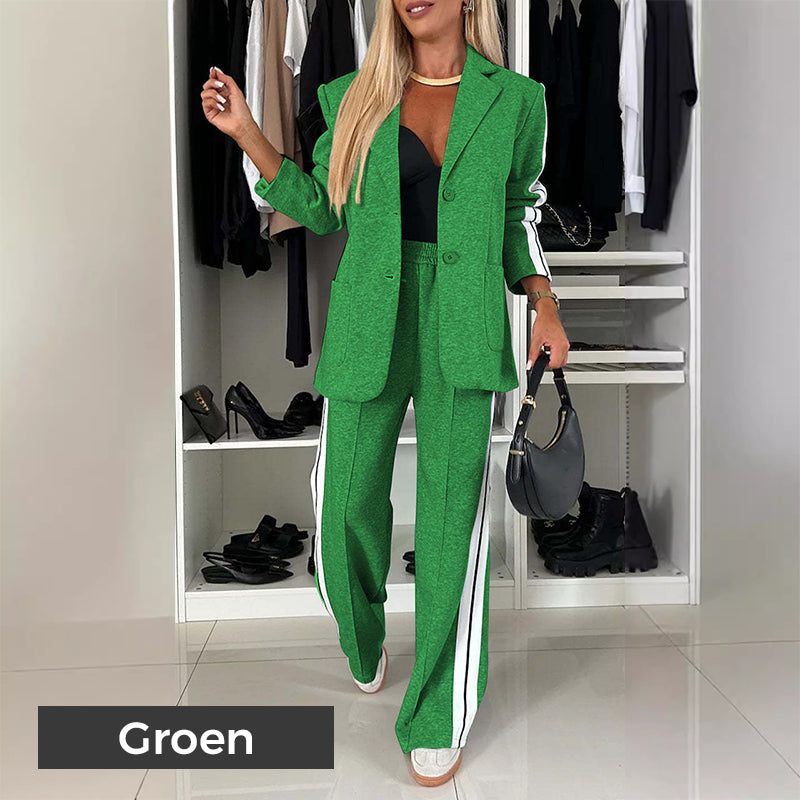 🥳Herbst-Specials🥰Zweiteiliges Freizeit-Blazer- und Trainingshosen-Set für Damen