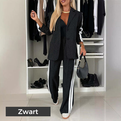 🥳Herbst-Specials🥰Zweiteiliges Freizeit-Blazer- und Trainingshosen-Set für Damen