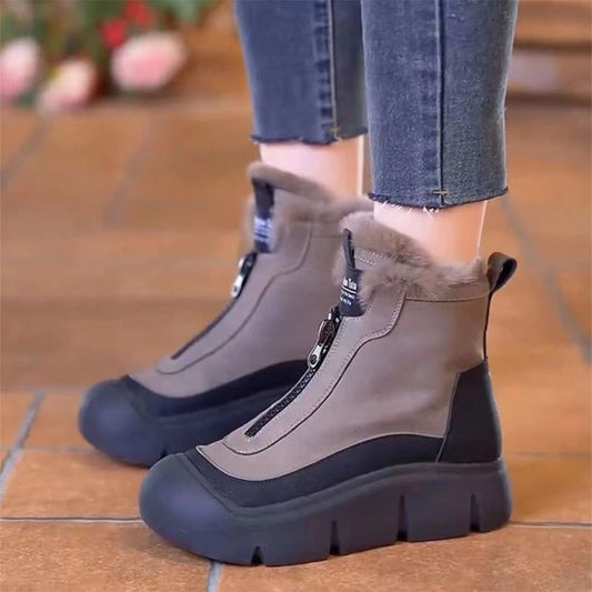 ✨Herbst-Winter-Serie✨Wasserdichte, warme Schneestiefel mit Reißverschluss für Damen